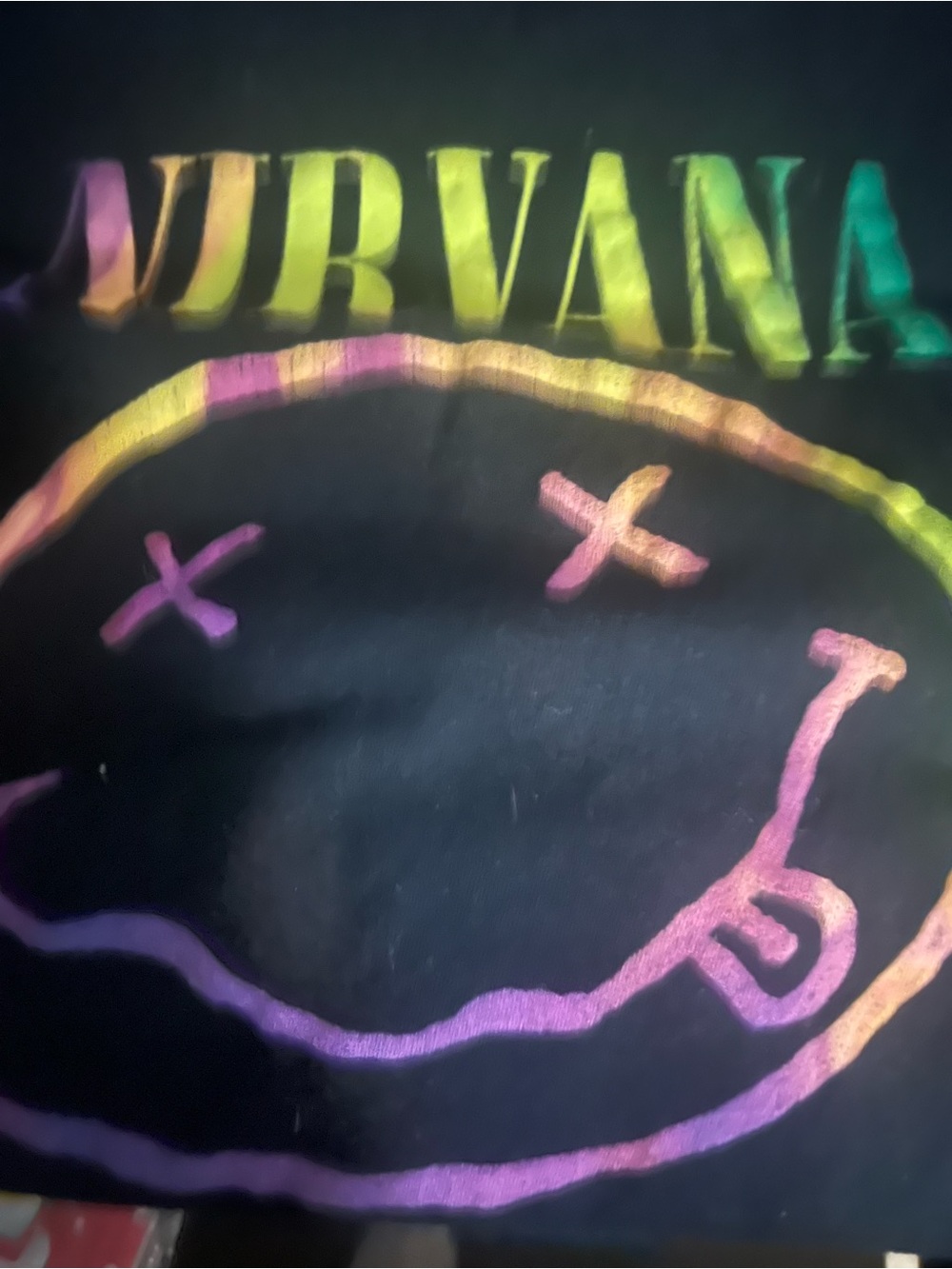 NIRVANA Rainbow Logo Black Tee
